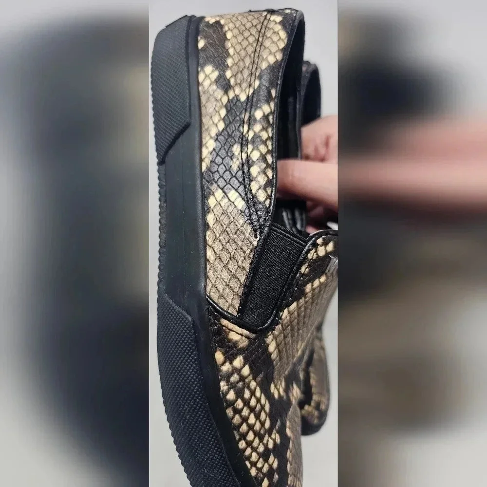 Michael Kors Women's Black Snake Python Keyton Loafer Slide On Size 6.5